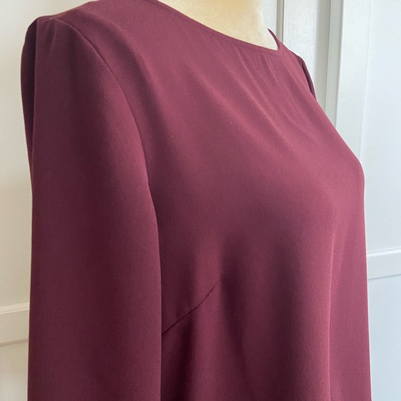 J. JILL Burgundy 3/4 Sleeve Blouse Tunic Size S - Picture 9 of 12